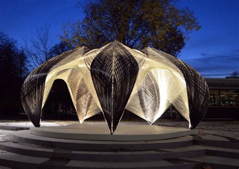 Composite Pavilion At Night Parametric Architecture Parametric Design