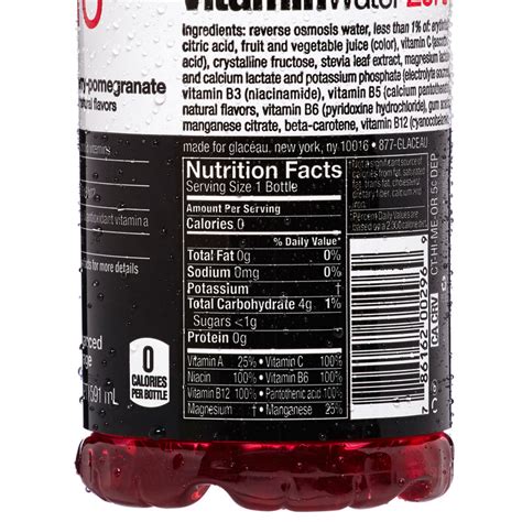 Vitamin Water Zero Nutrition Facts Label Glaceau Vitaminwater Zero Sugar Variety Pack 20 Fl Oz