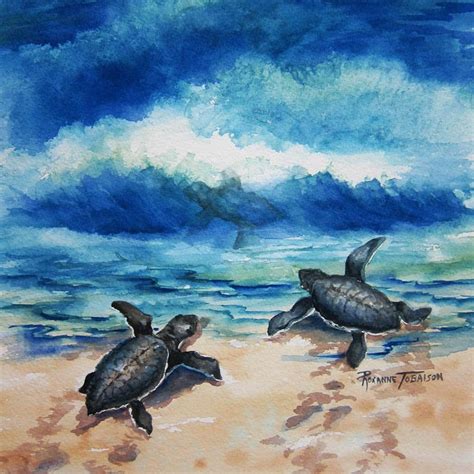 Sea Turtle Watercolor Watercolor Print Watercolor Paintings