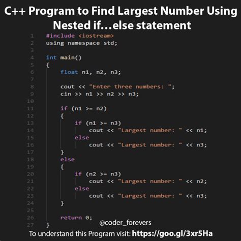 Program To Find Largest Number Using Nested Ifelse Statement Computer