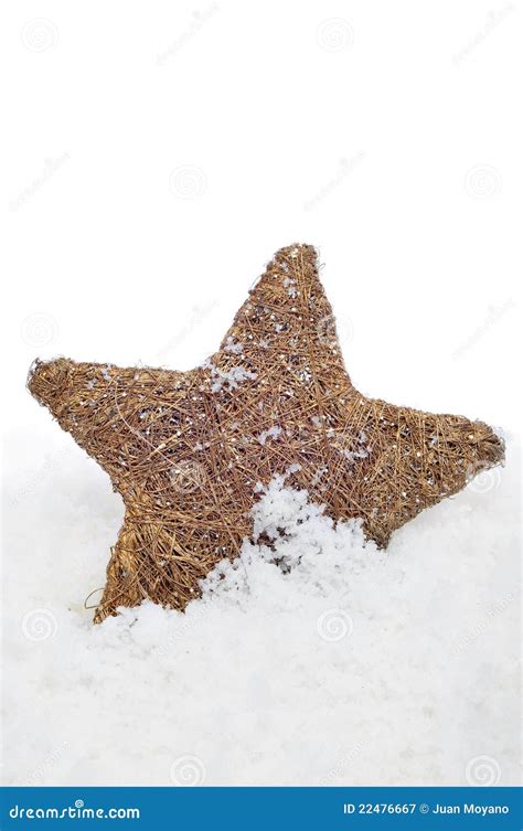 Christmas Star On The Snow Stock Image Image Of Merry 22476667