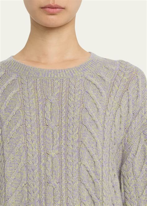 Guest In Residence Cashmere Marled Cable Knit Sweater Bergdorf Goodman
