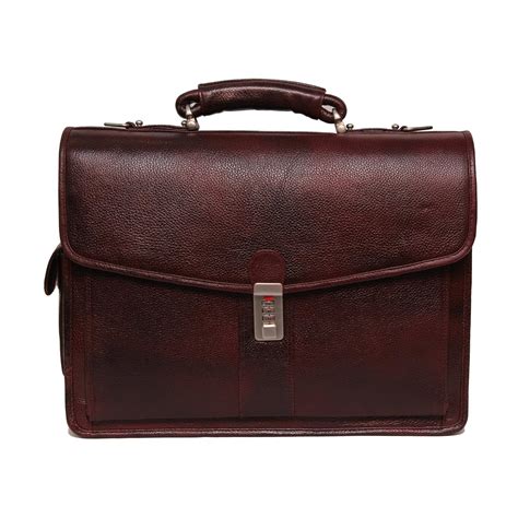 Comfort 16 Inch Brown Pure Leather Laptop Shoulder Bags For Mens And
