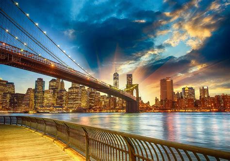 Mtmety 10x7ft New York City Brooklyn Bridge Backdrop Sunset Sunrise