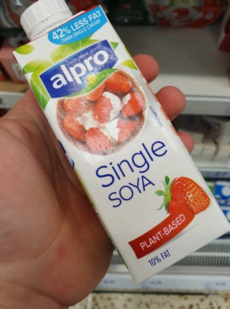 Alpro Soya Single Chilled Soya Alternative To Cream 250ml Vegan Food Uk