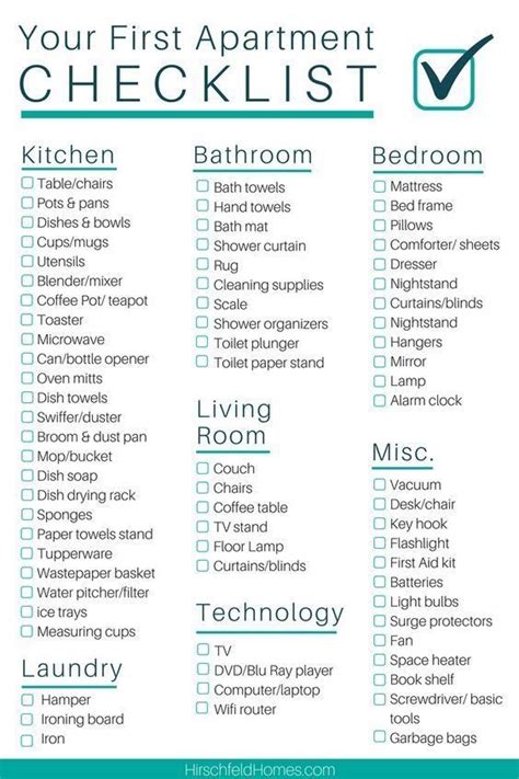 Things To Buy For A New House Checklist Printable