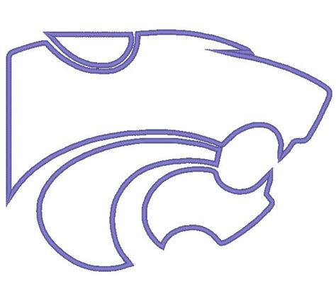 Kansas State Wildcats Applique Embroidery Design 3 Large