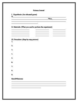 Science Journal Entry Template by Tammy Perkins | TpT
