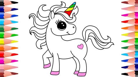 Unicorn coloring pages free printable many interesting cliparts. How To Draw And Colour Unicorn - Colouring Pages For Kids ...