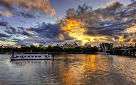 Beautiful River Cruise At Sunset Wallpaper Nature And