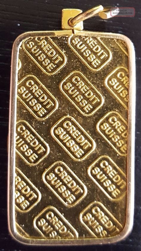 20 Gram 24k 9999 Credit Suisse Gold Bullion Bar As Jewelry Pendant