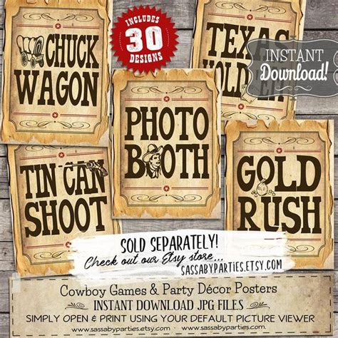 Wild West Cowboy Name Poster Blue Instant Download Whats Your
