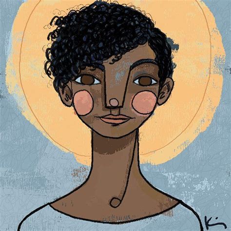 Digital Illustration Of A Girl With A Halo By Illustrator Kim Bonner