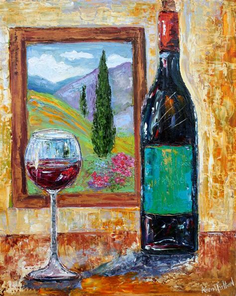 Red Wine Painting By Karen Tarlton Original Oil Impressionism Palette