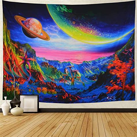 Trippy Mountain Planet Tapestry
