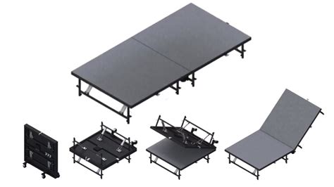Staging 101 Folding Mobile Portable Stage On Wheels Height Adjustable