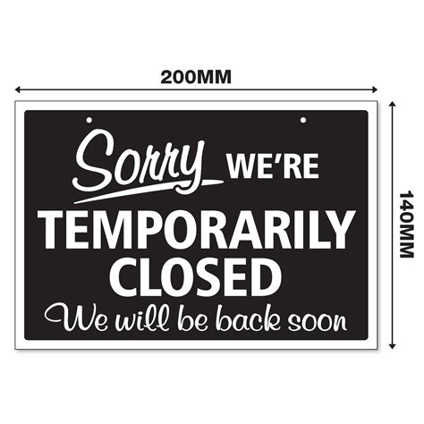 sorry we re temporarily closed 3mm rigid 140mm x 200mm etsy