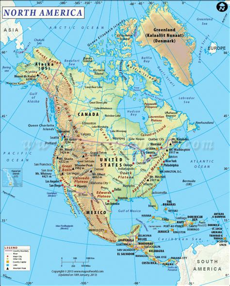 Printable Map Of North American Countries Printable Us Maps