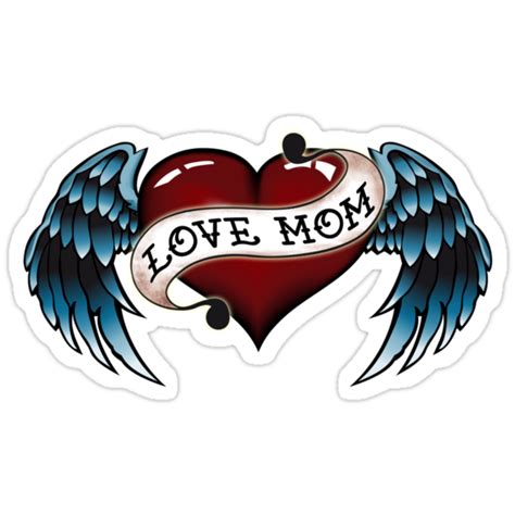 Tattoo Love Mom Stickers By Tattoofreak Redbubble