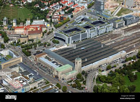 Stuttgarter Hauptbahnhof Blick Von Süd West Deutschland Baden