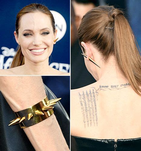 On Point See Angelina Jolies Spiked Jewelry At Maleficent Premiere