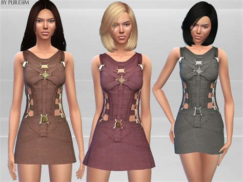 The Sims Resource Chic Bandage Dress Bu Puresim Sims 4 Downloads