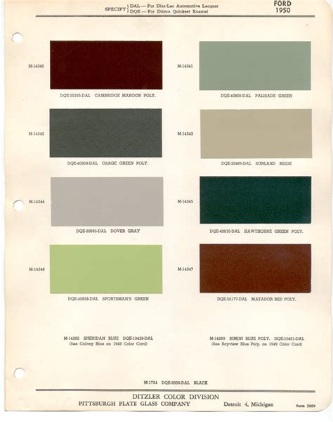 1950 Ford Truck Paint Colors