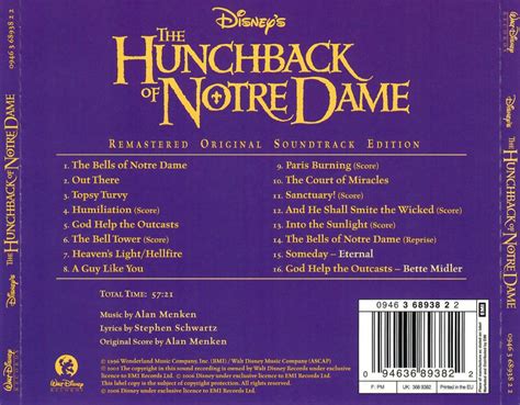 Cd The Hunchback Of Notre Dame Original Filmsoundtrack 1996