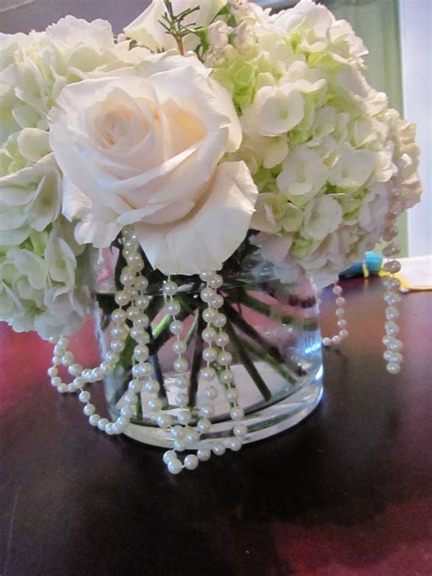 Pearls Hanging From Centerpieces Wedding Centerpieces Bridal Shower Centerpieces Wedding