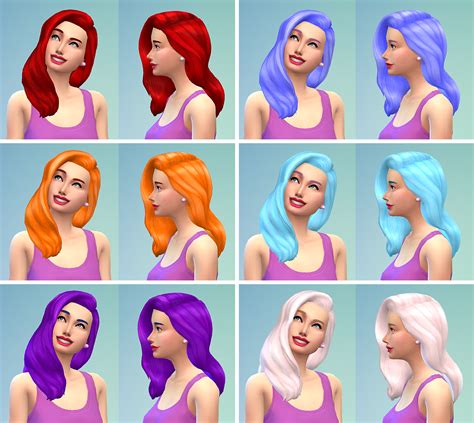 My Sims 4 Blog 6 Non Default Mermaid Hair Recolors By Simmiane