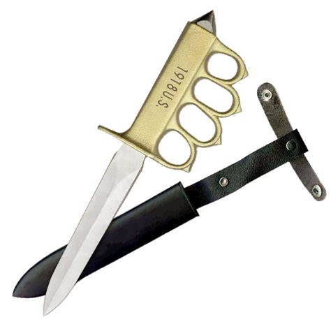 Us 1918 Brass Knuckle Trench Knife 2f2 Si17858