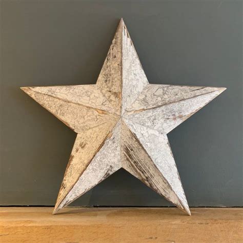 Rustic White Washed Wooden Barn Star Little Red Interiors In 2020