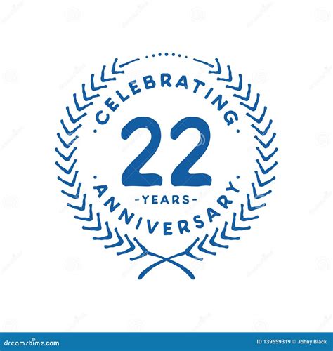 22 Years Design Template 22nd Vector And Illustration Stock Vector