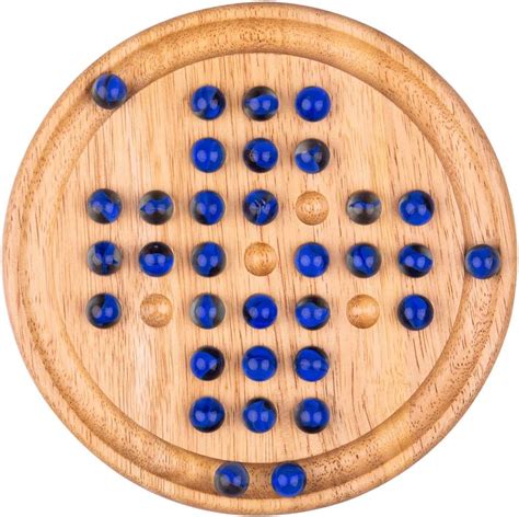 Bigjigs Toys Classic Wooden Solitaire Game With Marbles Bigamart