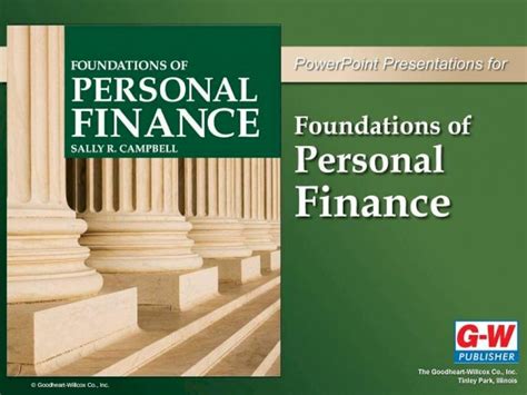 Pptx © Goodheart Willcox Co Inc 6 Personal Finance An Overview