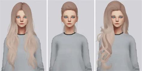 Sims 4 Hairs ~ Kalewa A Hallow S Hair Retextured Pack2