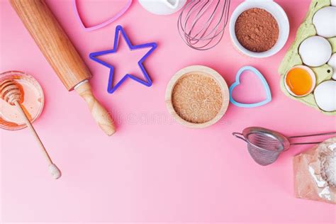 Tools And Ingredients For Making Sweet Bakery Like Pie Or Cupcakes