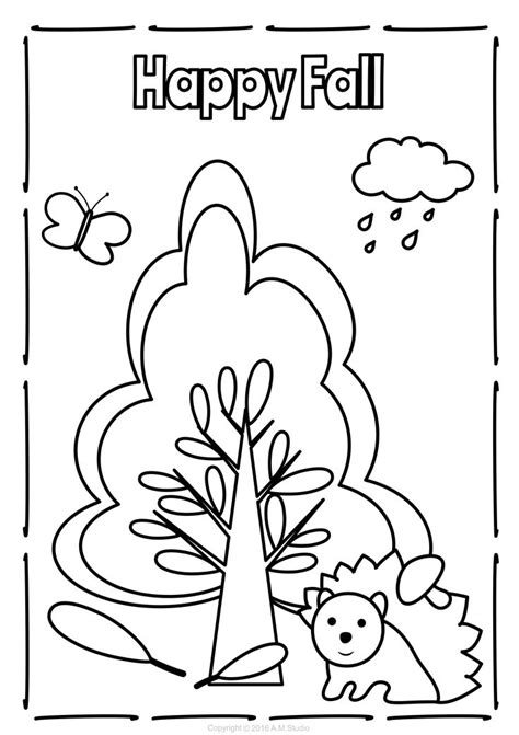 This fall coloring pages activity includes 10 different coloring