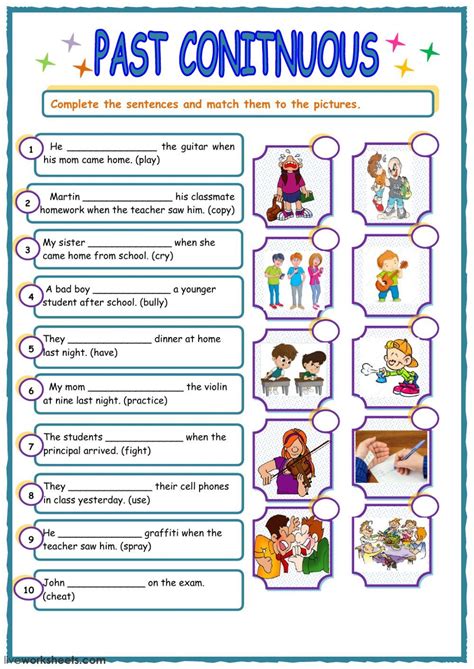 Past Continuous Ejercicio Online Y Pdf Puedes Hacer Los Ejercicios