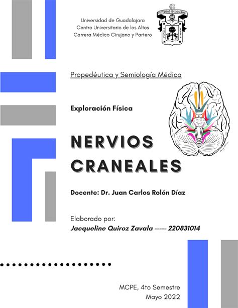 Exploración Física de Nervios Craneales Mapa Conceptual ExploraciÛn