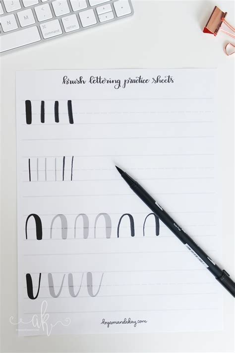 Free Printable Brush Lettering Practice Sheets Pdf Printable Form