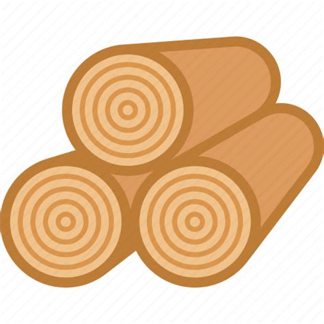 Logs Lumber Rings Stack Timber Wood Wooden Icon Download On