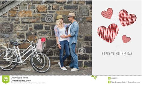 Composite Image Of Cute Valentines Couple Stock Illustration ...