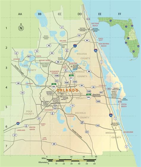 Map Of Orlando And Surrounding Towns Tour Map