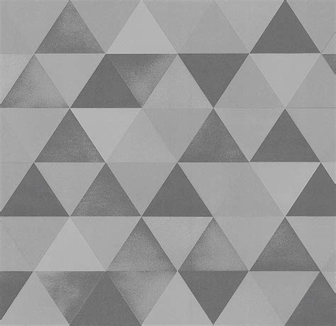 Ps Grey Silver Geometric Triangles Wallpaper Metallic Textured Paste