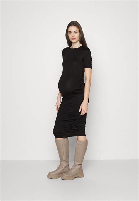 Pieces Maternity Pcnala Ruching Dress Jersey Dress Black Zalandode