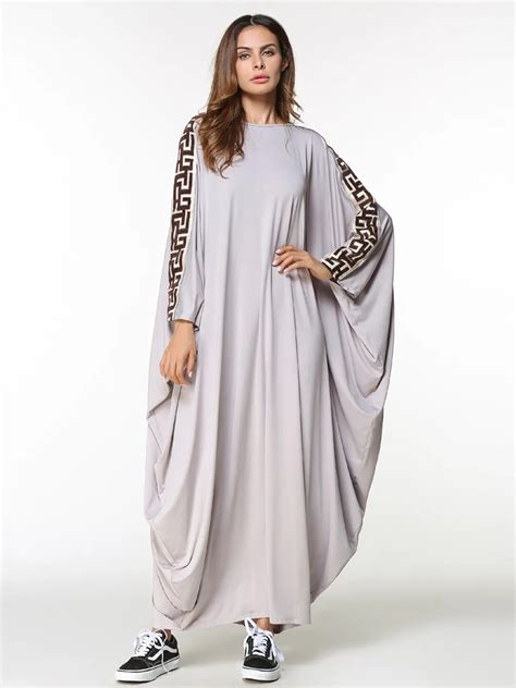 New Arab Elegant Loose Abaya Kaftan Islamic Fashion Muslim Dress