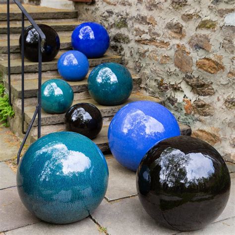 Large Glazed Sphere Garden Accent