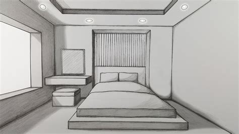 How To Draw Bedroom Step By Step Tutorial Wn Construction Youtube