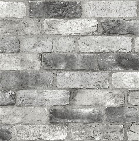 Nuwallpaper Grey London Brick Peel And Stick Wallpaper